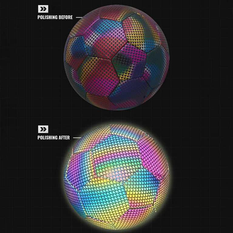 HOLOWIN Holographic Luminous Soccer Ball for Night Games & Training,  Glowing in The Dark Light Up Reflective with Camera Flash Reflects Light  Toy