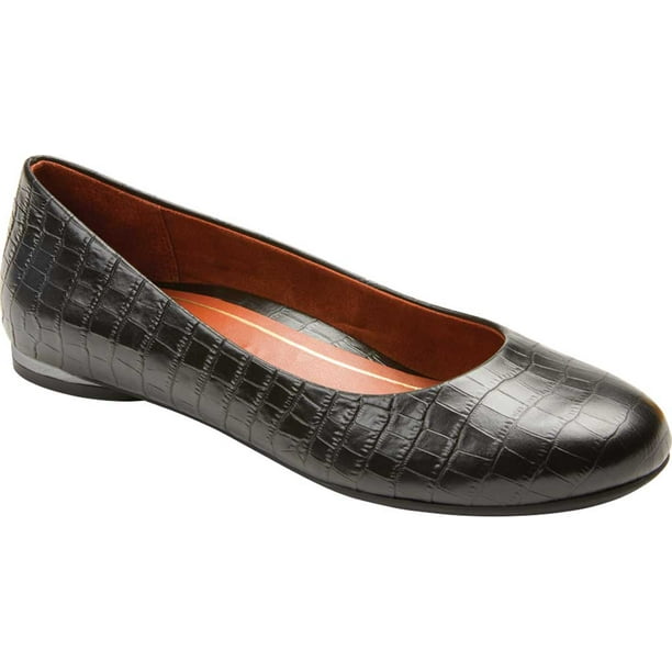 black croc ballet flats