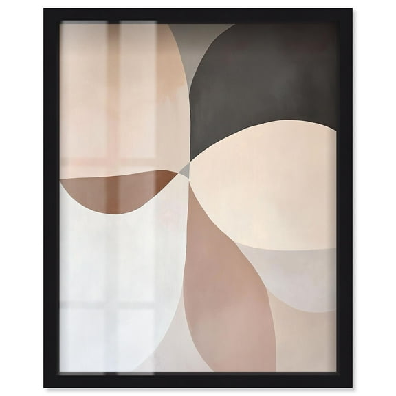 Curvilinear Quadrants III Shadowbox Print Boho Art by Art Remedy, Black Frame, 16 x 20