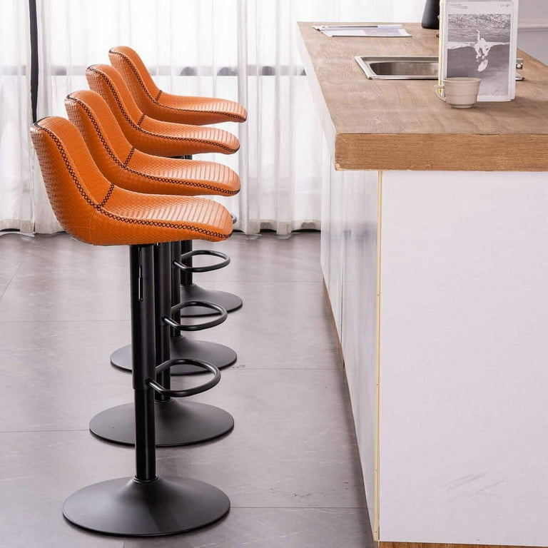 Orange leather counter stools new arrivals