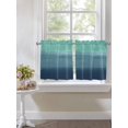 thumbnail image 4 of Teal Blue Ombre 2 Panel Kitchen Curtains for Small Windows, Modern Abstract Art Texture Bathroom Tier Curtain, Short Window Treatment for Bedroom/Living Room 55"x24", 4 of 6