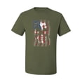 thumbnail image 2 of Wild Bobby, Smiling American Flag Skull, Pop Culture, Men Graphic Tees, Military Green, 5XL, 2 of 3