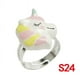 thumbnail image 5 of Anillo de aleación ajustable con dibujos animados para niños de estilo transfronterizo, lindo anillo de sirena con unicornio para niña, 5 of 6