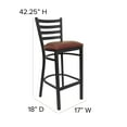 thumbnail image 5 of Flash Furniture HERCULES Series Black Ladder Back Metal Restaurant Barstool - Burgundy Vinyl Seat, 5 of 12
