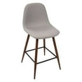 Pebble MidCentury Modern Counter Stool in Walnut and Blue by