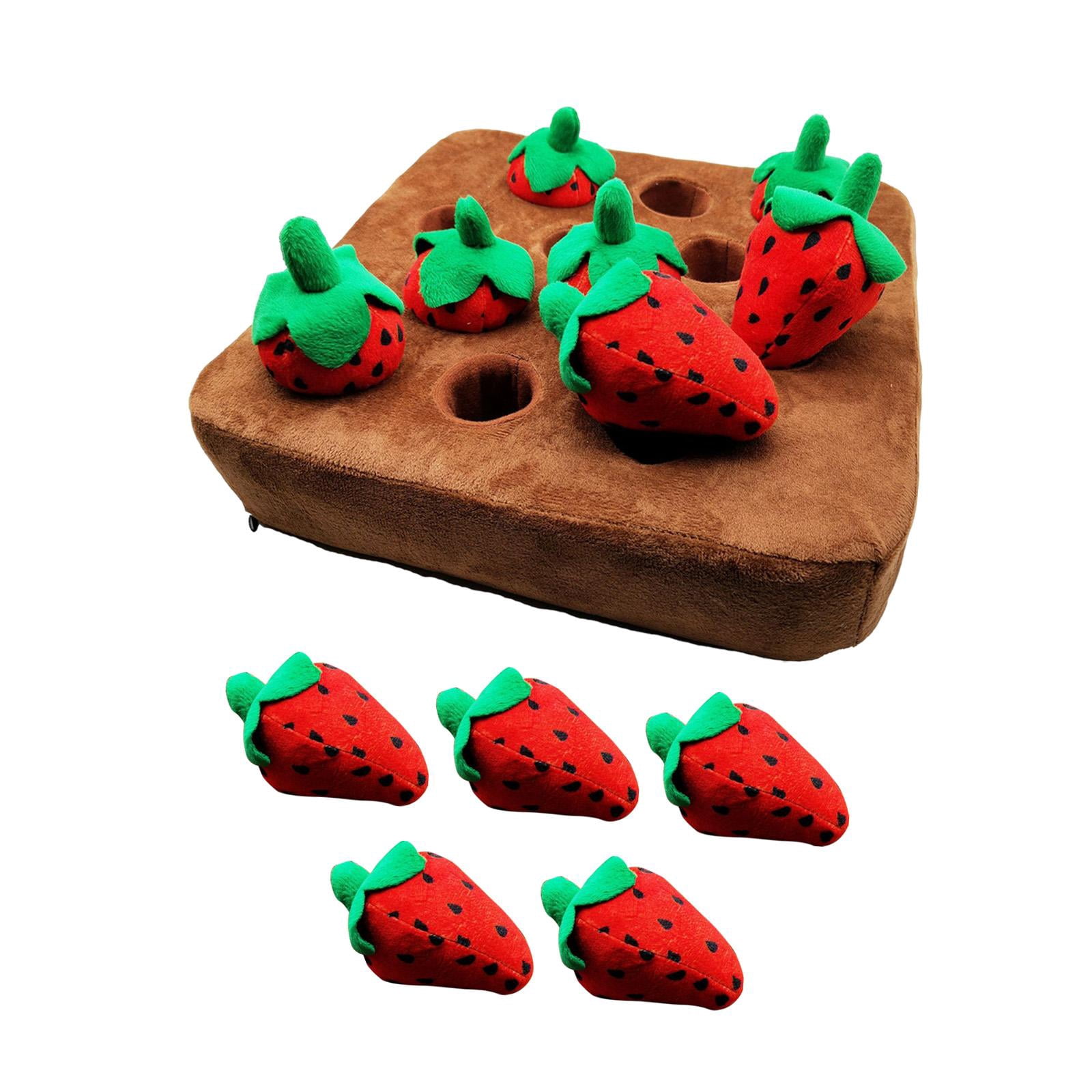 Strawberry Enrichment Dog Puzzle Toys, Hide and Seek Dog Toys, Dog Sniff Mat for