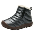 thumbnail image 3 of JTieacloth Toddler Girls Snow Boots Children Shoes Comfortable Soft Sole Plus Velvet Warm Snow Boots Fashion Outdoor Warm Children Snow Boots,Gray, 3 of 6