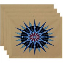 Simply Daisy 18" x 14" Sea Wheel Geometric Print Placemats, Set of 4