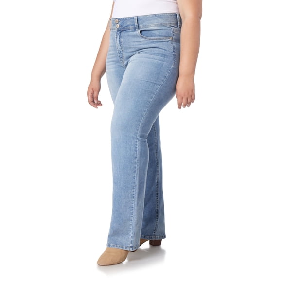 WallFlower Luscious - Jeans de Corte de Bota con Curvas para Mujer, Talle Medio, elástico, en Talla pequeña, Mediano, Talla Grande, Pantalones de Mezclilla para jóvene