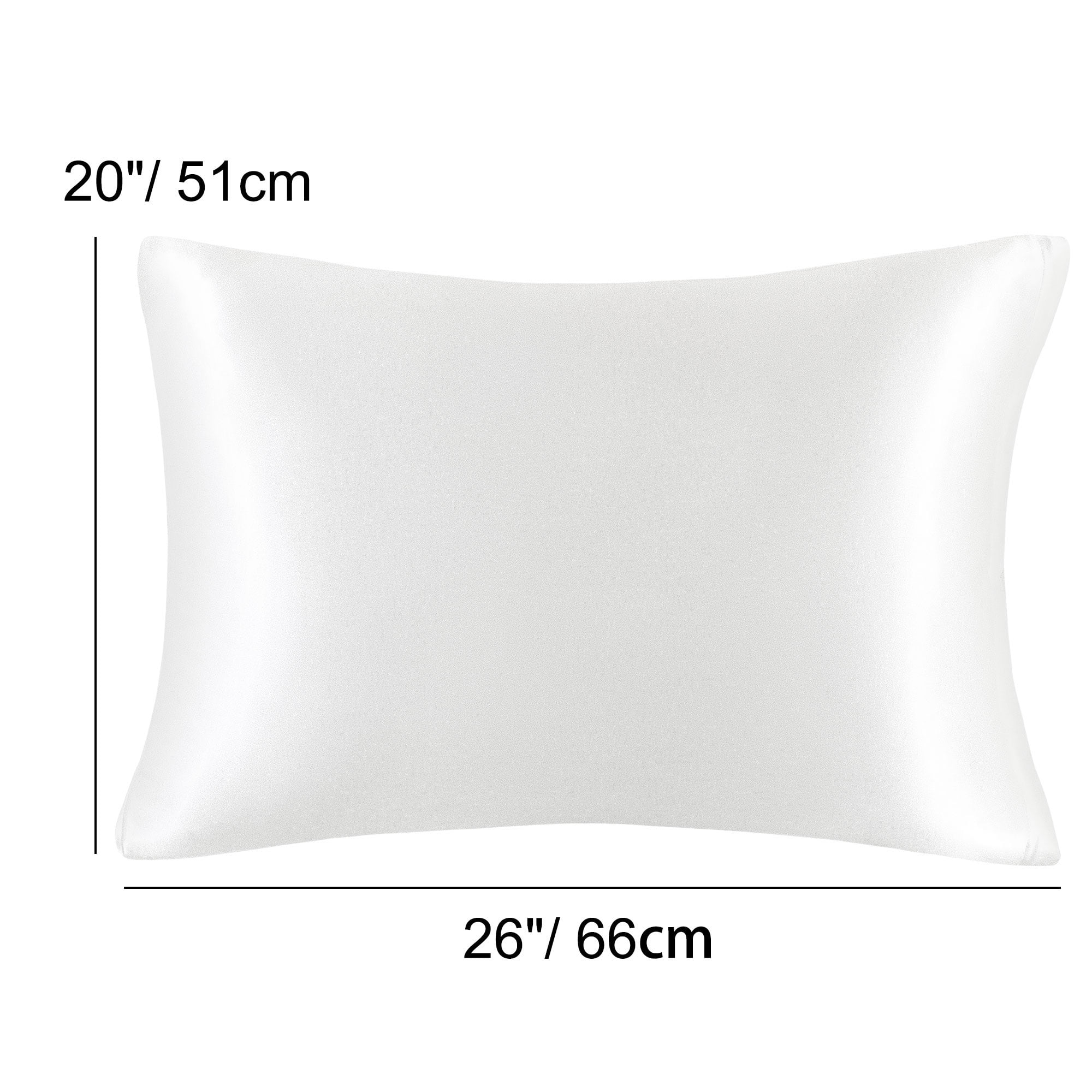 Unique Bargains Satin Set of 2 Zipper Closure Pillowcases White 20"x26"