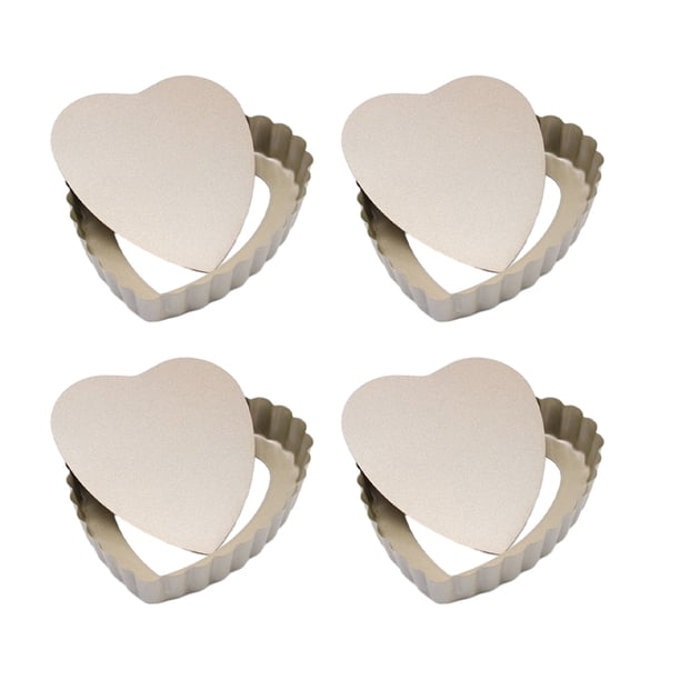 Ounissouiy Moldes para pasteles de 4 piezas, aplicación amplia, pasteles hermosos antiadherentes con facilidad, moldes en forma de corazón, Herramientas y accesorios para hornear oro