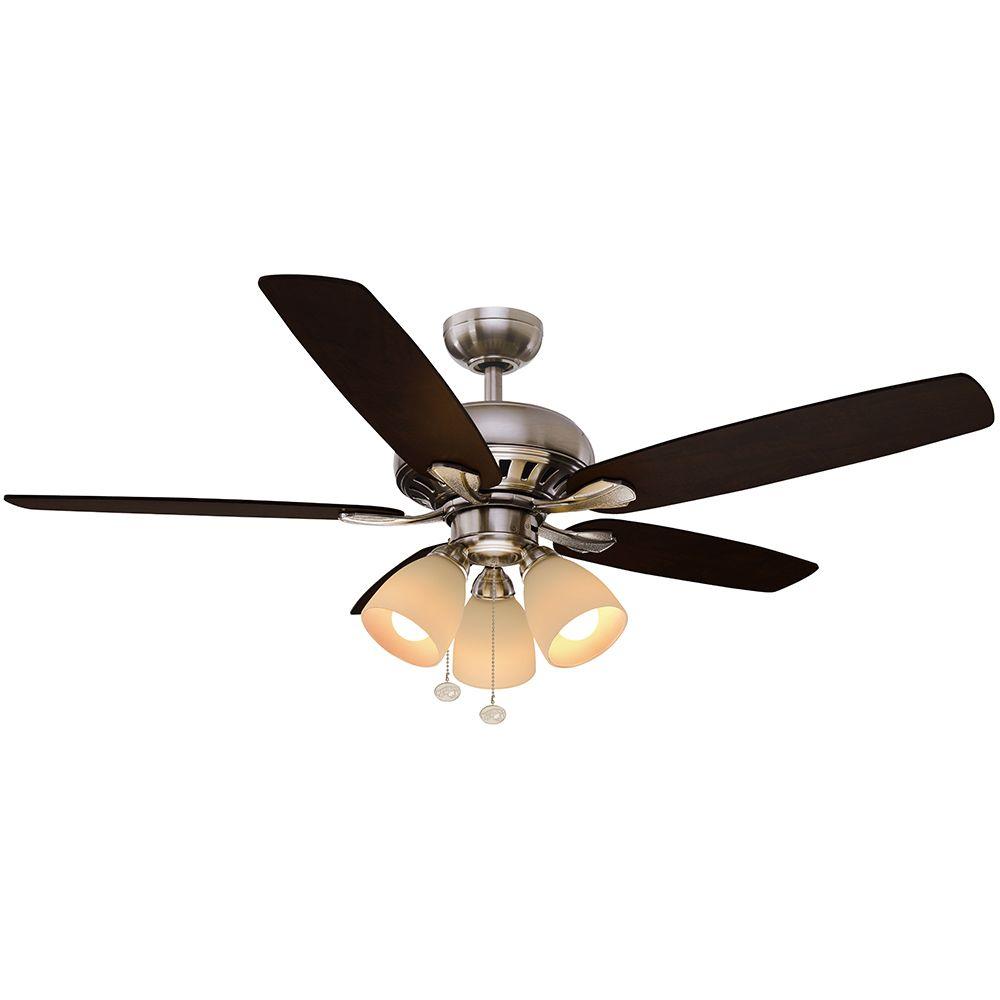 Refurbished Hampton Bay 51750 Rockport 52 In Led Brushed Nickel Ceiling Fan Walmart Com Walmart Com