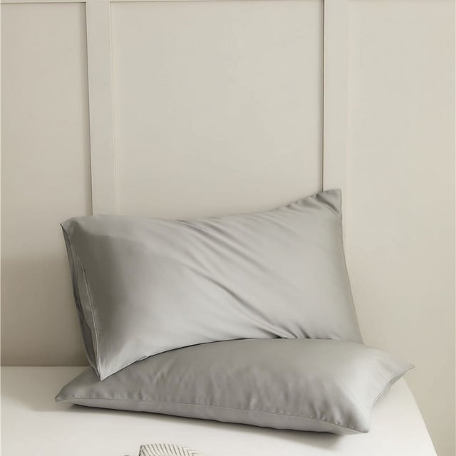Nvzi Funda de almohada de color sólido de 3 piezas Artículo de vida de lujo ligero, funda de almohada de tela seleccionada, protege tus dulces sueños 18,9 x 29,13 pulgadas (gris Leuco)