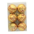thumbnail image 1 of 6Pcs Christmas Balls Festive Exquisite Decorative Glittery  Tree Letter Color Painted Balls Decor for Christmas, 1 of 7