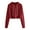 Wine Red S, variant on Women Fall Spring Hoodie Drawstring Loose Solid Color Drawstring Elastic Cuff Short Length Casual Pullover Daily Wear Top