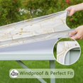 thumbnail image 6 of White Gold Leaf Marble Pattern Square Fitted Tablecloth with Elastic Edge,Square Table Cover,Washable Elastic Table Cover for Home Kitchen Party Decor 34"x34", 6 of 6