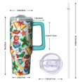 thumbnail image 2 of 30oz Xmas Tumbler with Lid and Straw, Stainless Steel Cup with Handle Snowflakes Travel Coffee Mug, Holiday Gifts for Women Men, 2 of 5