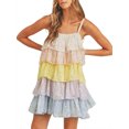 thumbnail image 1 of Mini vestido de lentejuelas para mujer Vestido corto sin mangas con volantes de moda Nituyy Falda escalonada de verano, 1 of 5