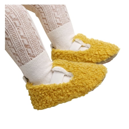 

eczipvz Baby Shoes Single Shoes Walkers First Cotton Plush Shoes Boys Girls Baby Casual Baby Shoes Boys Fall Shoes (Yellow One Size)