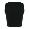 thumbnail image 6 of Yievot Streetwear Crop Tops Womens Solid Color Tank Top Sleeveless Racerback High Neck Casual Basic Fitted Shirt Woman Clothing On Clearance Black L, 6 of 6