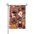 thumbnail image 1 of Bandera de jardín con diseño de calabaza de Halloween, bandera vertical de doble cara, resistente a la intemperie, decoración para el hogar, exterior, porche, patio, casa de campo, césped, 31,7 x, 1 of 5