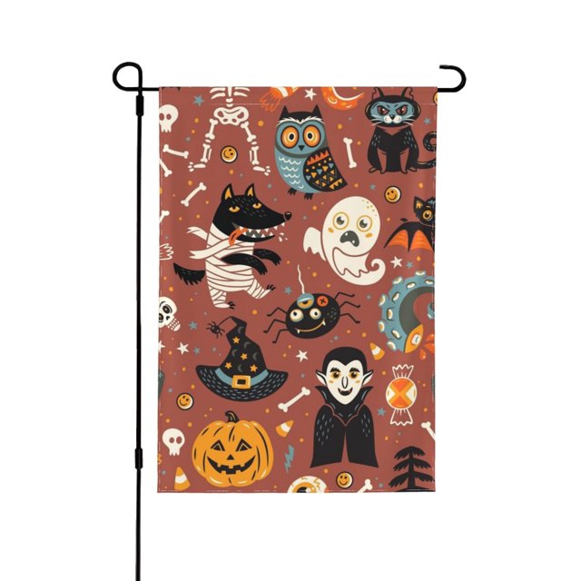 Bandera de jardín con diseño de calabaza de Halloween, bandera vertical de doble cara, resistente a la intemperie, decoración para el hogar, exterior, porche, patio, casa de campo, césped, 31,7 x
