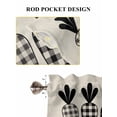 thumbnail image 6 of Happy Easter Living Room Curtains 2 Panel, Black Plaid Carrots Spring Country Beige Cafe Window Treatment, Farmhouse Bedroom Bathroom Kitchen Curtains Drapes 104"x45", 6 of 6