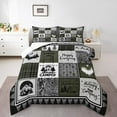 thumbnail image 1 of YST Kids Happy Camping Comforter Set Twin,Rustic Rv Camper Bedding Set for Bunks Travel Trailer,Green Buffalo Plaid Patchwork Quilt Bed Set Pine Tree Deer Christmas Comforter Set 2Pcs, 1 of 5