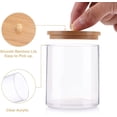 thumbnail image 2 of 2 Pack Acrylic Holder Dispenser Bathroom Jars with Bamboo Lids, Cotton Ball Pad Round Swab Holder for Bathroom Accessories Storage Organizer, 2 of 7