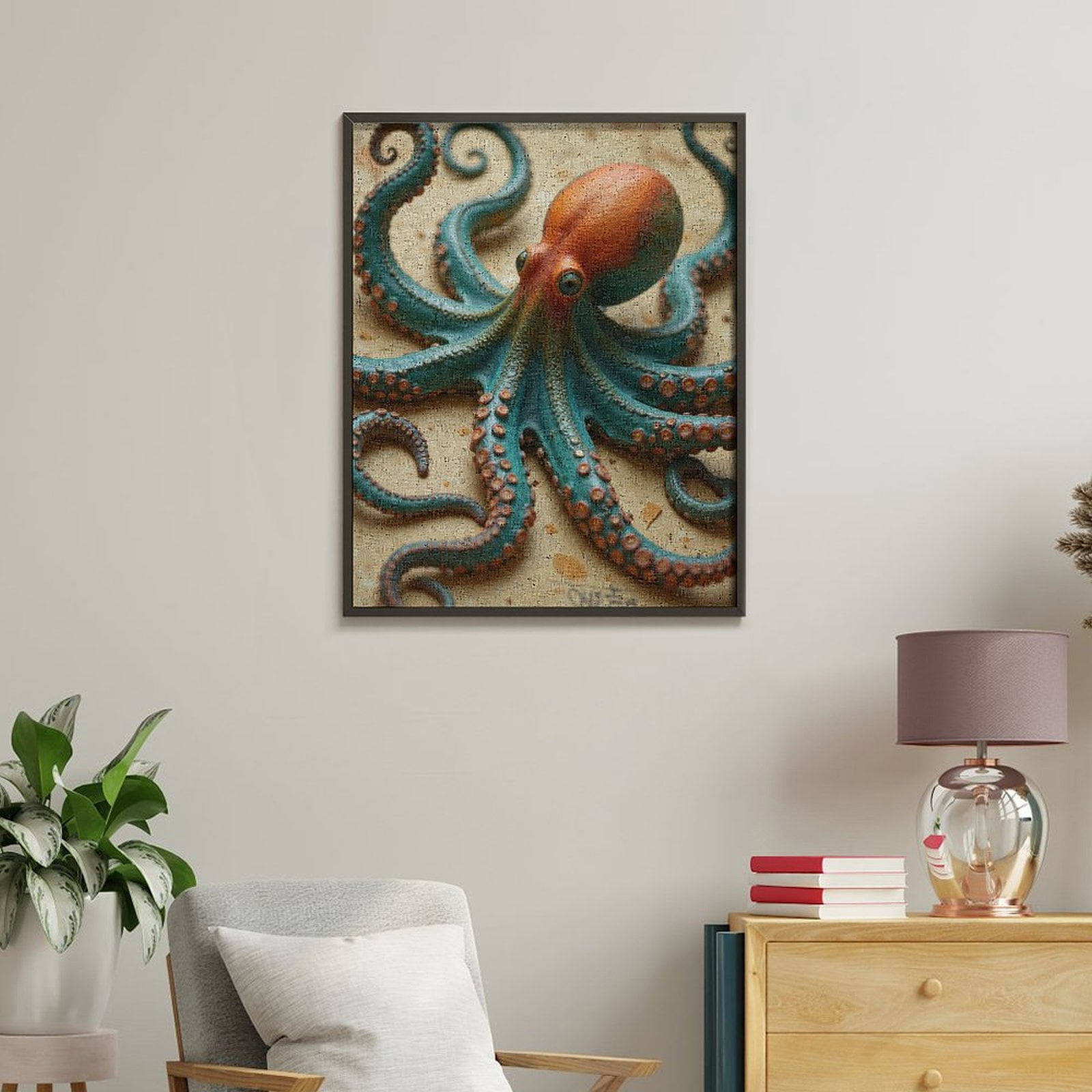 Paint By Numbers Kit for Adults Beginner - Octopus Art Vibrant Colors Tentacles DIY Canvas Painting Kits for Adults, Frameless Paint By Number for Adults for Home Wall Decor 16x20 Inch