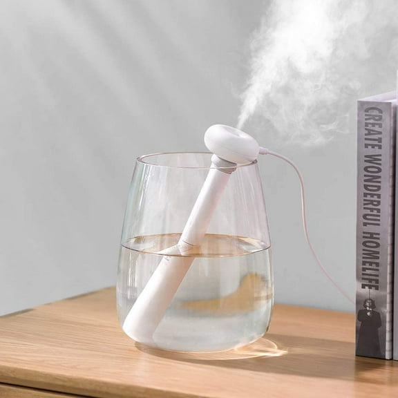 VONTER Car USB Humidifier with Container Diversity,Portable Ultrasonic Cool Mist Humidifier with Adjustable Length,Quiet Operation,Travel-Sized Mini Air Humidifier for Baby,Bedroom,Desk,Office-White
