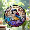 thumbnail image 2 of Chikadee Bird Stained Glass Cat Sun Catcher, Wall Hanging Colored Decor Room Indoor Window Decor, Halloween, Christmas Hanging Ornament, Stained Glass Ornament 2025, Holiday, 2 of 6