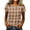 Brown, variant on Womens Summer Shirts Vintage Western Country Plaid Checkered TopsShort Sleeve Fake Button Down Casual T‑Shirts Relaxed Fit Everyday Wear Blue S