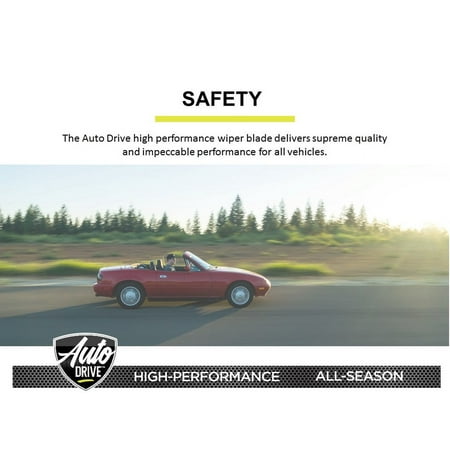 Auto Drive High-Performance Wiper Blade, 20" Universal Fit Most Cars