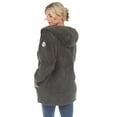 thumbnail image 3 of White Mark Women's Maternity Plush Hooded Cardigan with Pockets Size S-4X, 3 of 6