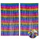thumbnail image 2 of Cortina de flecos de arcoíris metalizados, 78,8 x 39,4 pies, paquete de 2 | Decoraciones para fiestas | Cortina de oropel de arcoíris, decoraciones de cumpleaños de arcoíris | Serpentinas del, 2 of 8
