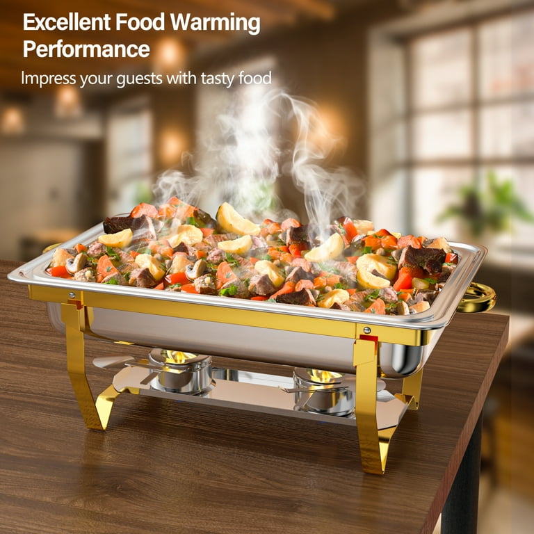 Jacgood Chafing Dish Buffet Set, 8QT Stainless Steel Food Warmers