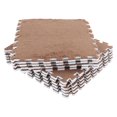 thumbnail image 1 of Plush Foam Floor Mat  10pcs Soft Foam Interlocking Rug  For Foyer Pink Brown Light Tan Grey, 1 of 8