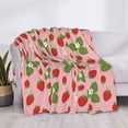 thumbnail image 3 of Yiaed Strawberries Print Blanket Throw Blanket Soft Cozy Flannel Blanket for Home Bed Sofa Couch Chair-40"x30", 3 of 6