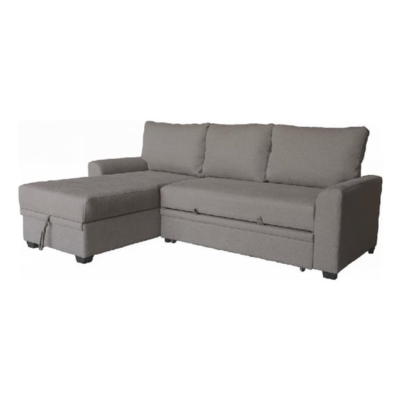 Nami Sleeper Sectional with Storage Chaise- Brown Flannel- 91 Inch