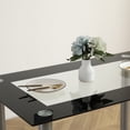 thumbnail image 6 of Thowdee 5 Piece Modern Glass & Metal Stainless Steel Dining Table with Chair Black, 6 of 10
