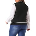 thumbnail image 4 of DARING DIVA Women's Plus V Neck Stripe Cable Knit Pullover Sweater Vest 2X Black, 4 of 6