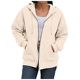 thumbnail image 6 of vigerkar Zip Up Hoodie Women 2026 Y2K Long Sleeve Zipper Crop Sweatshirts Winter Casual Comfy Track Jackets with Pockets Streetwear Style (Beige, XL), 6 of 7