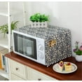 thumbnail image 1 of Microwave Oven Cover Dust Oil Proof Cloth with Storage Pockets Cotton Linen Kitchen Toaster Appliance Protector(Blue And White Porcelain), 1 of 7