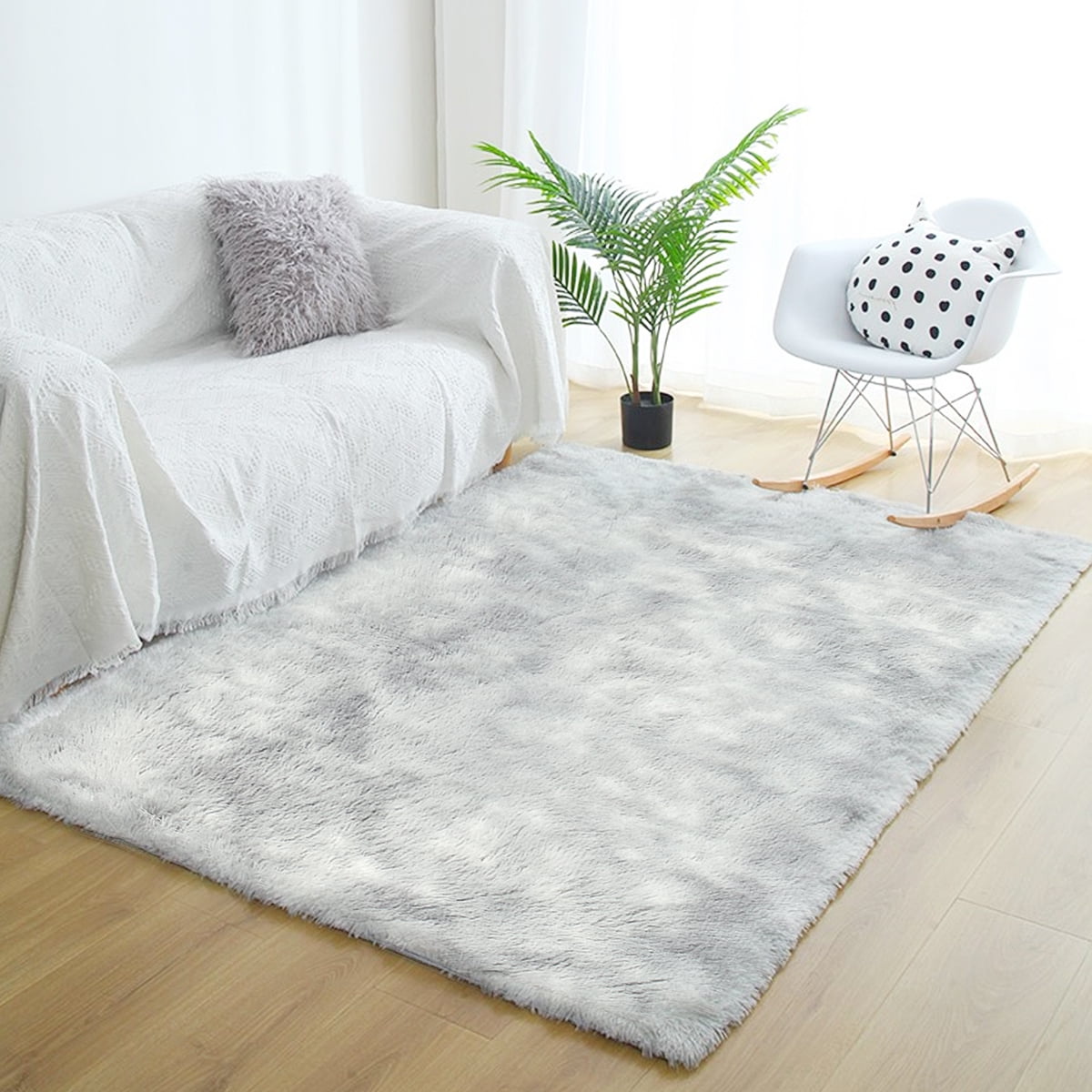 Indoor Plush Area Rug Tatami Fluffy Living Room Carpet, Suitable for