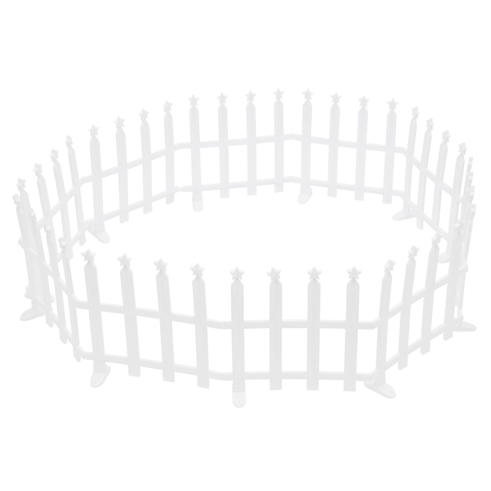 ToppiJoy 10 Pack LED Lighted Garden Fence, Christmas Tree Fence Lights, Decorative Lighted Fence for Landscape Patio Yard Pet Barrier
