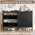 thumbnail image 3 of Skyhill Shoe Cabinet with 2 Flip Drawers,Farmhouse Shoe Organizer for Entryway,Black, 3 of 11