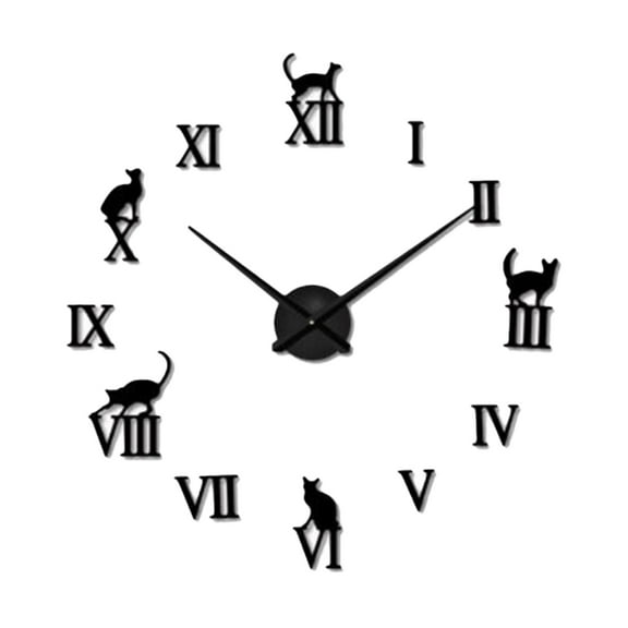Black Kitty-cat Clock with Moving Eyes and Wagging Tail - Walmart.com