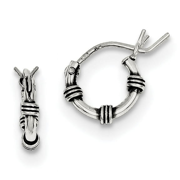 Primal Silver Sterling Silver Antiqued Hoop Earrings