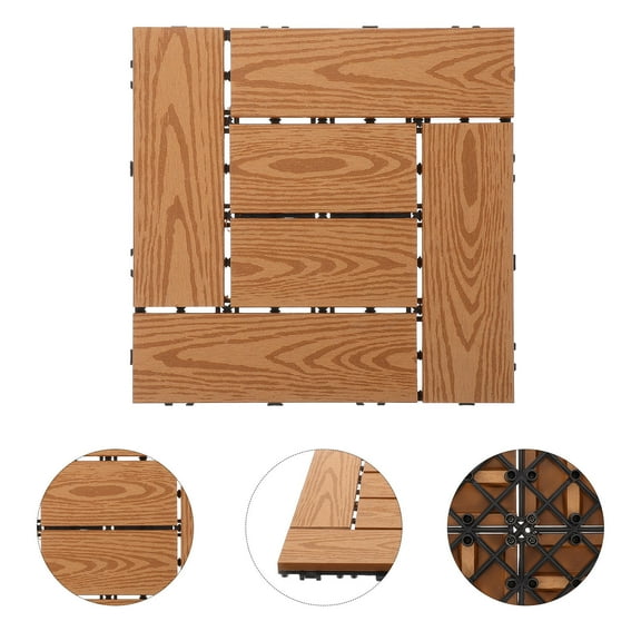 NUOLUX Interlocking Deck Tile for Homeowners and Families 12x12x0.8in 1Pcs in Apricot